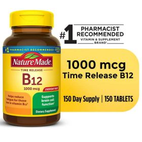 Nature Made Vitamin B12 1000 mcg Time Release Tablets;  Dietary Supplement;  150 Count