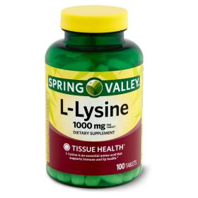 Spring Valley Lysine Amino Acid Supplements;  100 Count