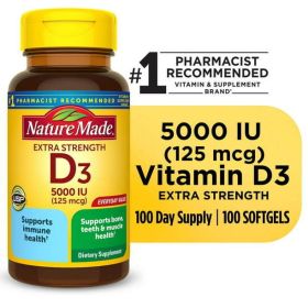 Nature Made Extra Strength Vitamin D3 5000 IU Softgels;  125 mcg;  100 Count