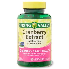 Spring Valley Cranberry Extract Vegetarian Capsules;  500mg;  60 Count