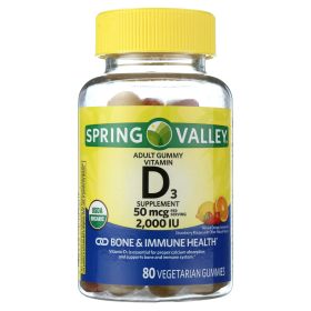 Spring Valley Vitamin D3 Gummy;  2000 IU;  80 Count