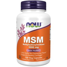 NOW Supplements, MSM (Methylsulfonylmethane) 1,000 mg, Joint Health*, 120 Veg Capsules