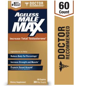 Ageless Male Max Total Testosterone Booster for Men with Ashwagandha, 60 Caplets
