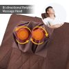 Full massage function-Air pressure-Comfortable Relax Rocking Chair;  Lounge Chair Relax Chair with Cotton Fabric Cushion Brown