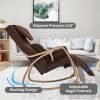Full massage function-Air pressure-Comfortable Relax Rocking Chair;  Lounge Chair Relax Chair with Cotton Fabric Cushion Brown