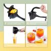 RAINBEAN Manual Citrus Juicer;  Hand Press Lemon Squeezer;  Heavy Duty Juice Metal Aluminum Alloy Squeezer for Lime Orange Apple Fruit (Black)