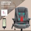 Vinsetto 6 Point Vibration Massage Office Chair with Heat, High Back Executive Office Chair with Padded Armrests, Linen Reclining Computer Chair, Deep