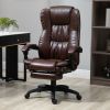 Vinsetto High Back Massage Office Chair with 6-Point Vibration, 5 Modes, Executive Chair, PU Leather Swivel Chair with Reclining Back, and Retractable