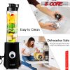 5 Core Smoothie Blender Personal Blender for Shakes and Smoothies 300W Powerful Food Processor with 20oz Portable Sports Bottle Single Blend Easy To C