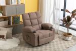 Vanbow.Recliner Chair Massage Heating sofa with USB and side pocket 2 Cup Holders (Brown)