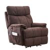 Large size Electric Power Lift Recliner Chair Sofa for Elderly, 8 point vibration Massage and lumber heat, Remote Control, Side Pockets, cozy fabric,