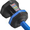 Adjustable Dumbbell - 55lb Single Dumbbell with Anti-Slip Handle, Fast Adjust Weight by Turning Handle with Tray, Exercise Fitness Dumbbell Suitable f