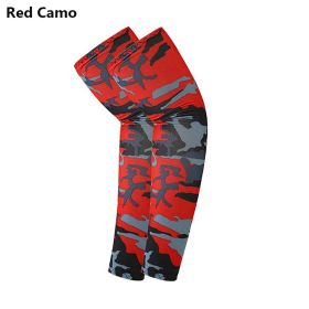 2pcs Arm Sleeves; Sports Sun UV Protection Hand Cover Cooling Warmer For Running Fishing Cycling (Color: Red Camo)