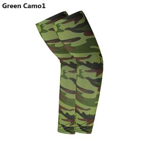 2pcs Arm Sleeves; Sports Sun UV Protection Hand Cover Cooling Warmer For Running Fishing Cycling (Color: Green Camo1)