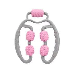 Muscle Roller For Arms; Legs; Calves; 5 Wheels Trigger Point Arm Foam Roller; Deep Massage Tool To Relieve Soreness; Stiffness; Tight Muscles Tennis E (Color: Pink)