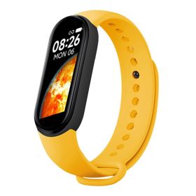M7 Smart Watch Bluetooth Step Counting Sports Smart Bracelet Fitness Tracker Heart Rate Blood Pressure Sleep Monitor Smartwatch (Color: Yellow, Ships From: United States)
