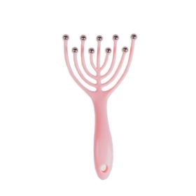 1pc 5/9/10 Claws Head Relax Massager Healing Neck Claw Massage Anti-stress Pain Relief Octopus Scalp Relax Spa Headache Stimulate Blood Circulate (Color: 9 Claws-pink)