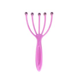 1pc 5/9/10 Claws Head Relax Massager Healing Neck Claw Massage Anti-stress Pain Relief Octopus Scalp Relax Spa Headache Stimulate Blood Circulate (Color: 5 Claws-pink)