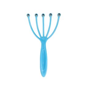 1pc 5/9/10 Claws Head Relax Massager Healing Neck Claw Massage Anti-stress Pain Relief Octopus Scalp Relax Spa Headache Stimulate Blood Circulate (Color: 5 Claws-blue)