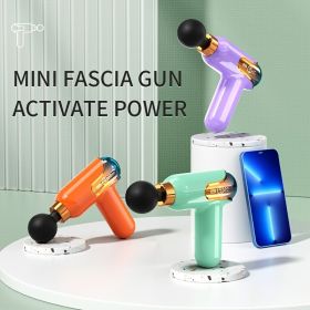 1pc Portable Mini Fascia Gun Massage Muscle Meridian Health Care Home Portable Massage Gun Electric Mini Massager (Color: Green)