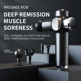 1pc Massage Gun Deep Tissue Muscle Massager; Percussion Massage Gun For Pain Relief; Portable Quiet Handheld Relaxation Electric Sport Massager (Color: Black)