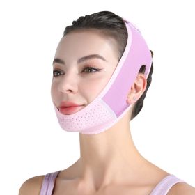 V Line Face Shaper Elastic Face Slimming Bandage Chin Cheek Lift Up Belt Women Face Skin Care Beauty Tools Facial Massage Strap (Color: Purple)
