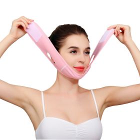 V Line Face Shaper Elastic Face Slimming Bandage Chin Cheek Lift Up Belt Women Face Skin Care Beauty Tools Facial Massage Strap (Color: Pink)