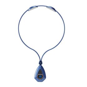 Smart Neck Massager Heating EMS Pulse Neck Massage Apparatus Heat Electric Mini Back Body Massager Cervical Vertebra Pain Relief (Color: Blue, style: Regular)