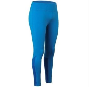 High Waist Fitness Yoga Pants (Color: Blue, size: L)