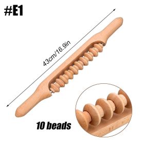 Wooden Trigger Point Massager Stick Lymphatic Drainage Massager Wood Therapy Massage Tools Gua Sha Massage Soft Tissue Release (Color: E1)