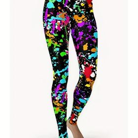 Throwing Print Butt-Lifting Sexy Yoga Pants, High Waist Slim Fit Mid-Stretch Fitness Workout Pants, Women's Activewear (Color: sky blue, size: M(6))
