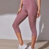 High Waist Yoga Capri Pants, Tummy Control Sports Legging Capri For Women With Out Pockets And Mesh Design
