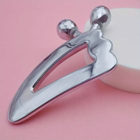 Gua Sha Massage Tool: Reduce the Look of Aging Skin & Puffiness with Stainless Steel Roller Ball Scraper! (Color: Guasha)