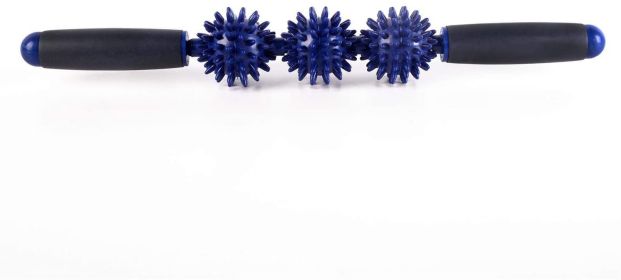 3 Balls Muscle Roller Cellulite Massager Fascia Roller for Cellulite and Sore Muscles Neck Leg Back Body Roller Deep Tissue Massage Stick Tools (Color: Blue)