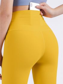Brand Yoga Pants Hidden Pockets At Waist Fitness Sports Leggings Women Sportswear Stretchy Pants Gym Push Up Workout Clothing (Color: Khaki, size: S)