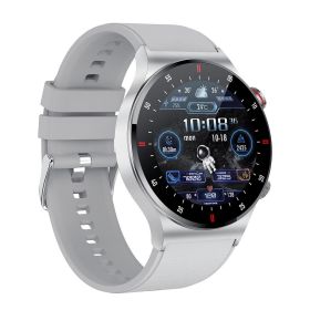 QW33 smart watch Heart rate; blood pressure; blood oxygen; music control; photo taking; step counting; Bluetooth call smart watch (colour: silver gray)