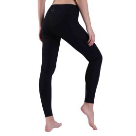 Women's Yoga Pants Power Stretch Workout Leggings Waist Tummy Control (Color: Black, size: 14)