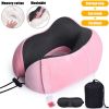 U Shaped Memory Foam Neck Pillows Soft Slow Rebound Space Travel Pillow Massage Sleeping Airplane Pillow Neck Cervical Bedding