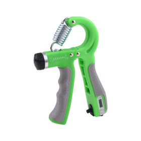 Adjustable Grip R-type Spring Mechanical Counting Grip Multifunctional Finger Rehabilitation Training Gym (Color: Green)