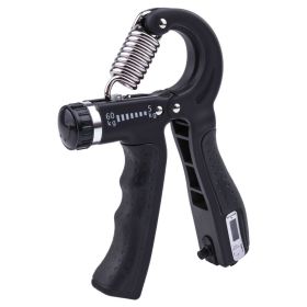 Adjustable Grip R-type Spring Mechanical Counting Grip Multifunctional Finger Rehabilitation Training Gym (Color: Black)