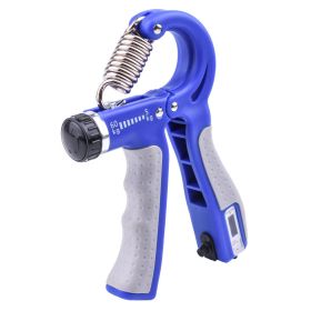 Adjustable Grip R-type Spring Mechanical Counting Grip Multifunctional Finger Rehabilitation Training Gym (Color: Blue)