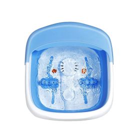 Household Foldable Foot Soaking Tub W/ Massager (Color: Blue, Type: Health Care)