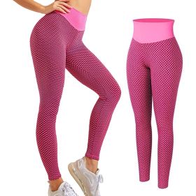 TIK Tok Leggings Women Butt Lifting Workout Tights Plus Size Sports High Waist Yoga Pants (size: Pink-L)