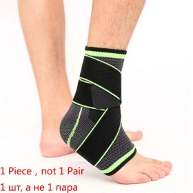 1 PC Sports Ankle Brace Compression Strap Sleeves Support 3D Weave Elastic Bandage Foot Protective Gear (Color: 1 Piece  Green)