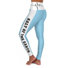 High Waisted Yoga Leggings, Baby Blue Salt Of The Earth Matthew 5:13 Beating Heart Sports Pants (size: M)