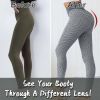 High Waist Yoga Pants Women's TIK Tok Leggings Butt Lifting Workout Tights Plus Size Sports Shapewear (Light Grey;  M)