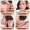 1pc Meridian Massage Comb Sandalwood Wooden 5 Tooth Point Acupuncture Head Massage Therapy Blood Circulation Anti-static Smooth Hair